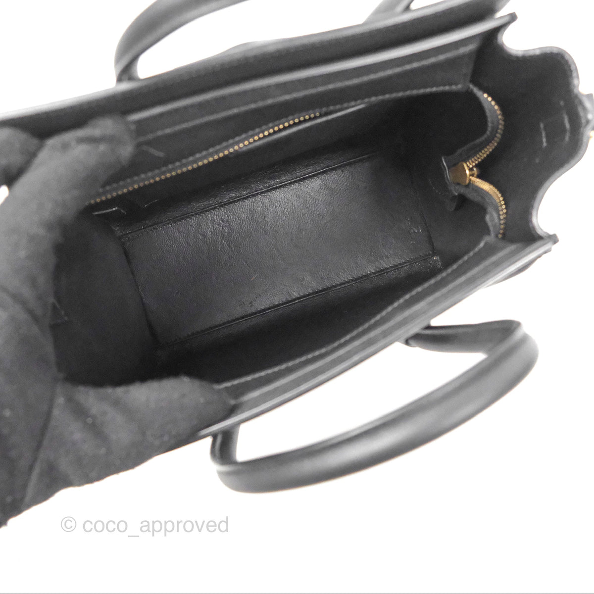 Celine Nano Luggage Bag Black Gold Hardware