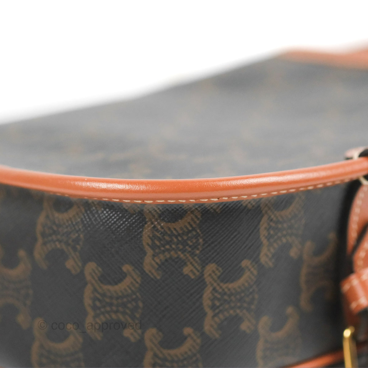 Celine Medium Folco Bag Triomphe Canvas Tan