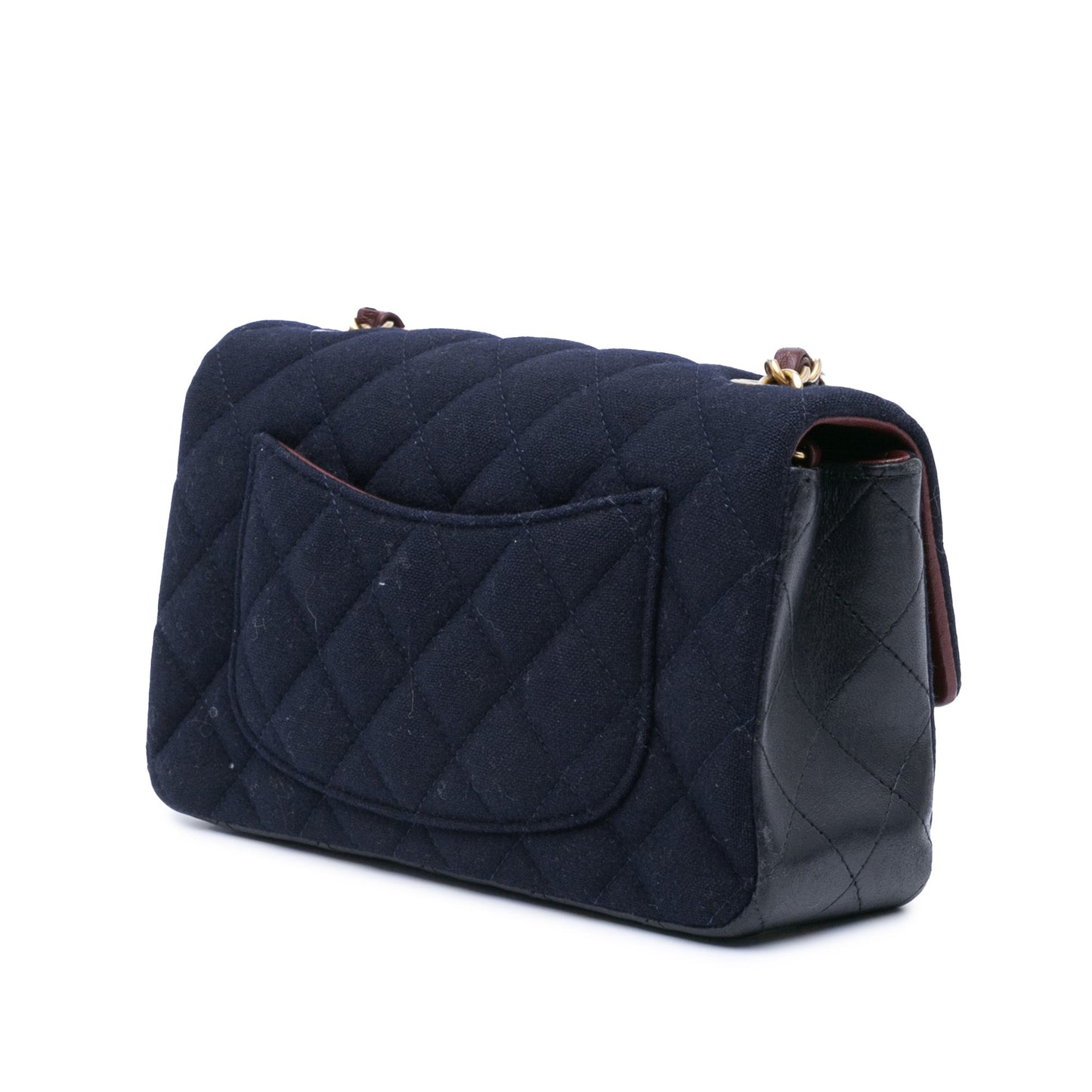 Blue Chanel Mini Rectangular Classic Jersey Sailor Single Flap Crossbody Bag