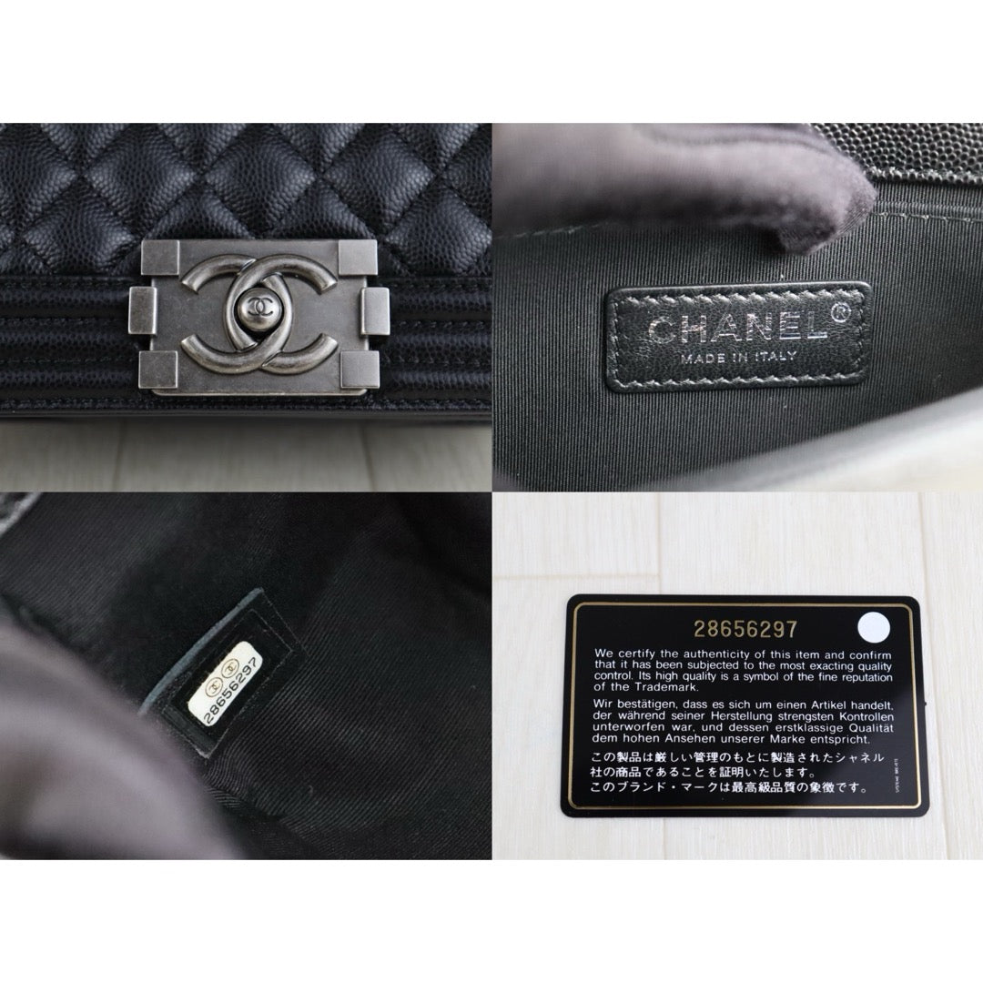 Excellent（Rank SA）｜CHANEL Caviar Skin  LeBoy Chain Shoulder Bag Small Black  Made In 2019-2020Year｜S25042308