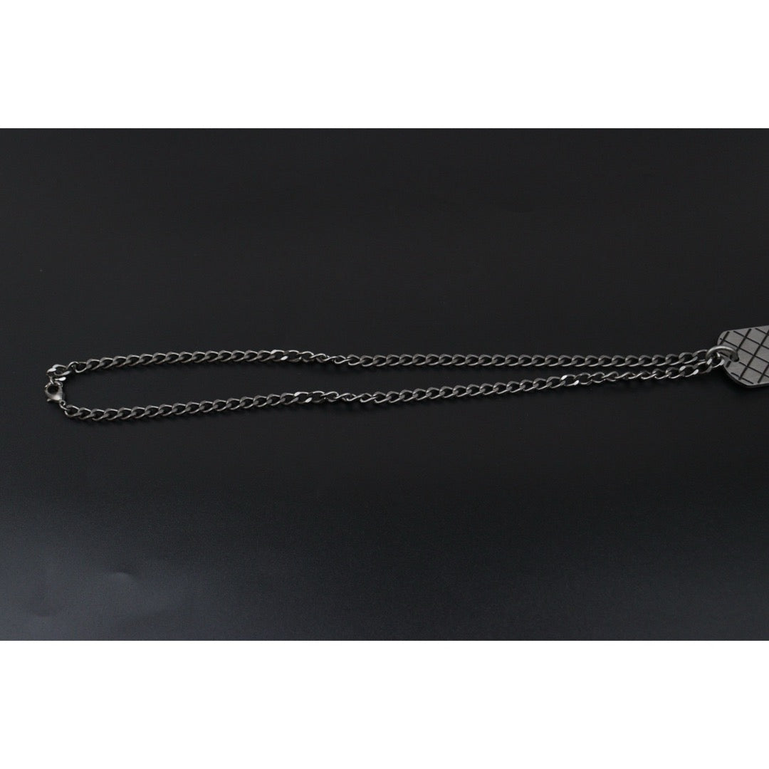 Very Good ( Rank A) ｜CHANEL COCO Mark  Pattern Necklace Graphite Gray Made In 2005 Year｜V25070202