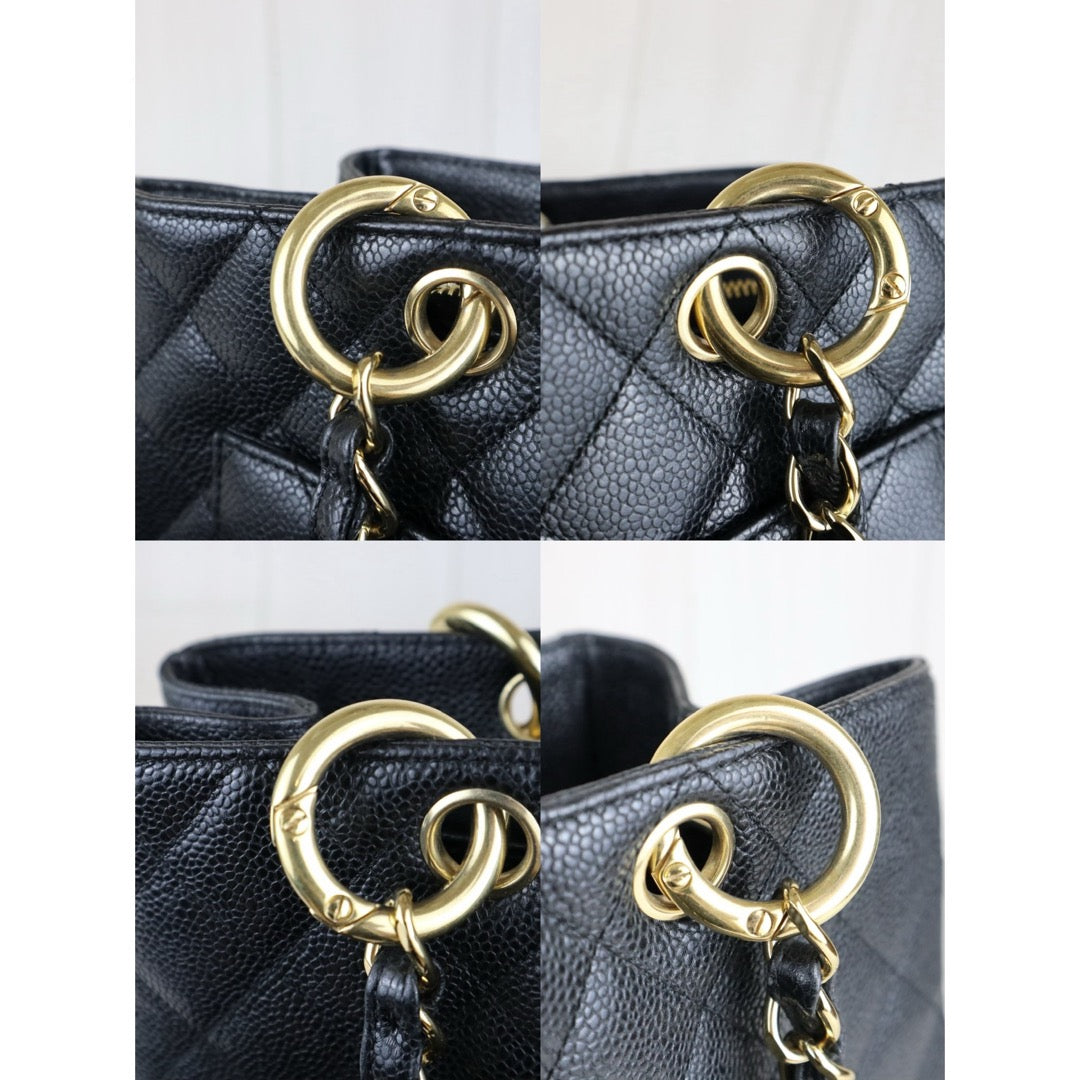 Good ( Rank AB)｜ CHANEL Matrasse GST Chain Tote Bag Caviar Skin Black  Made In 2004 -2005 Year｜J25060502