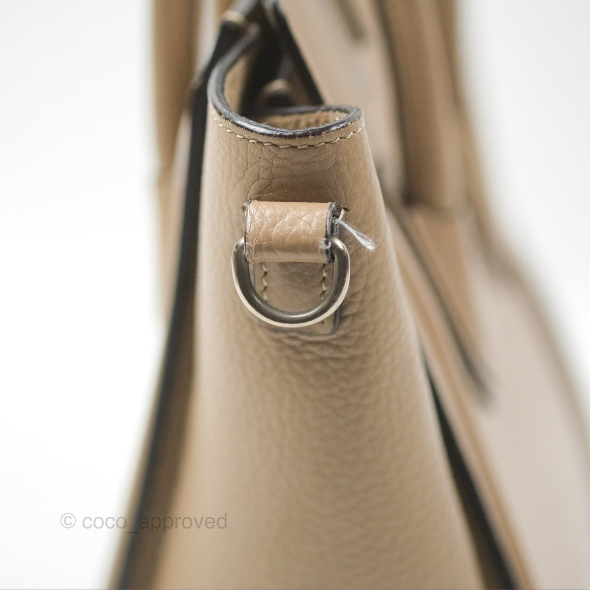 Celine Nano Luggage Bag Dune Drummed Calfskin
