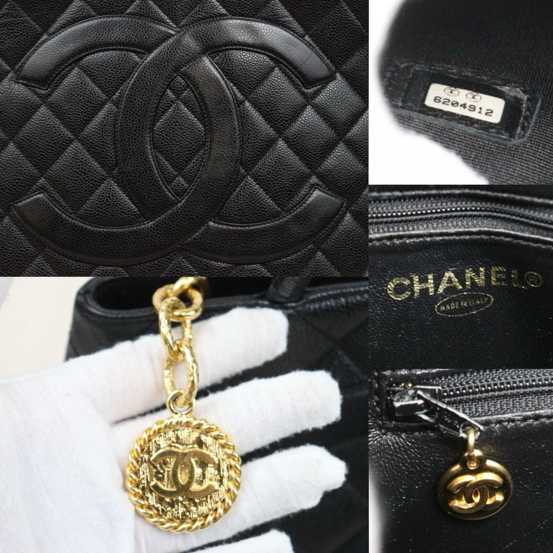 Good ( Rank AB) ｜ CHANEL Caviar Skin Leather Calf Leather Tote Bag Black Made In 2000～2002 Year｜25041418