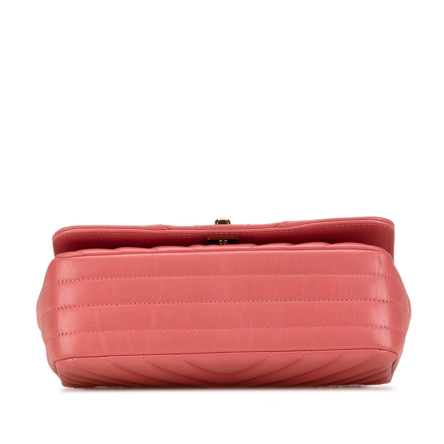 Pink Chanel Mini Chevron Calfskin Statement Flap Crossbody Bag