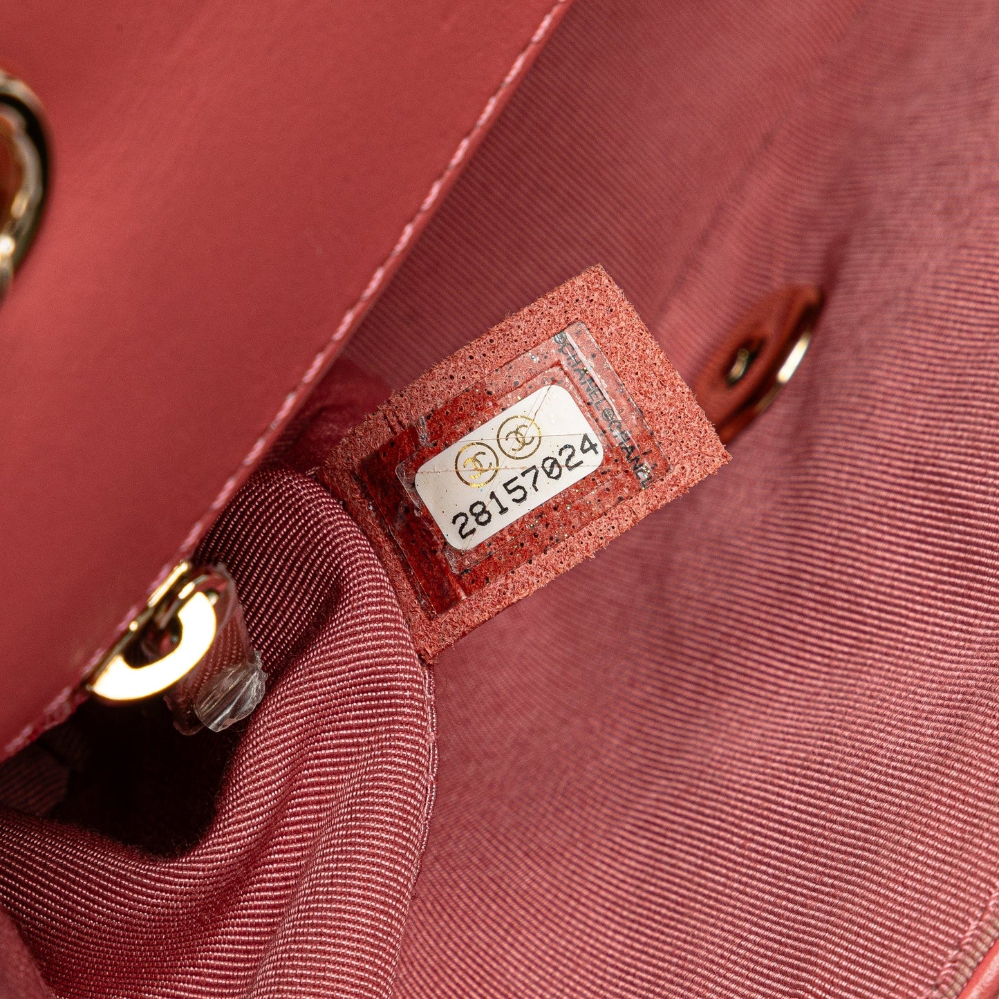 Pink Chanel Mini Chevron Calfskin Statement Flap Crossbody Bag