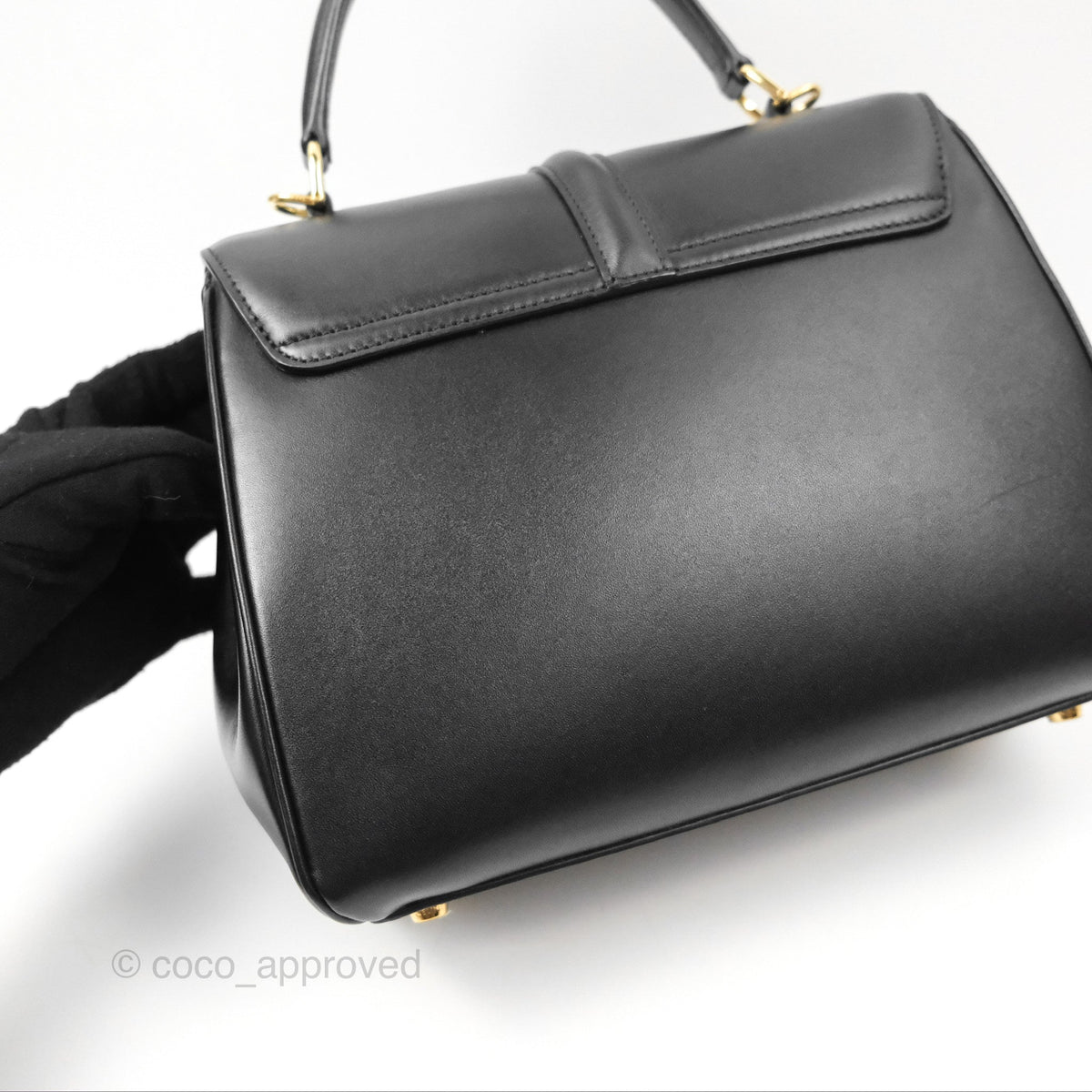 Celine Small 16 Bag Black Satinated Calfskin