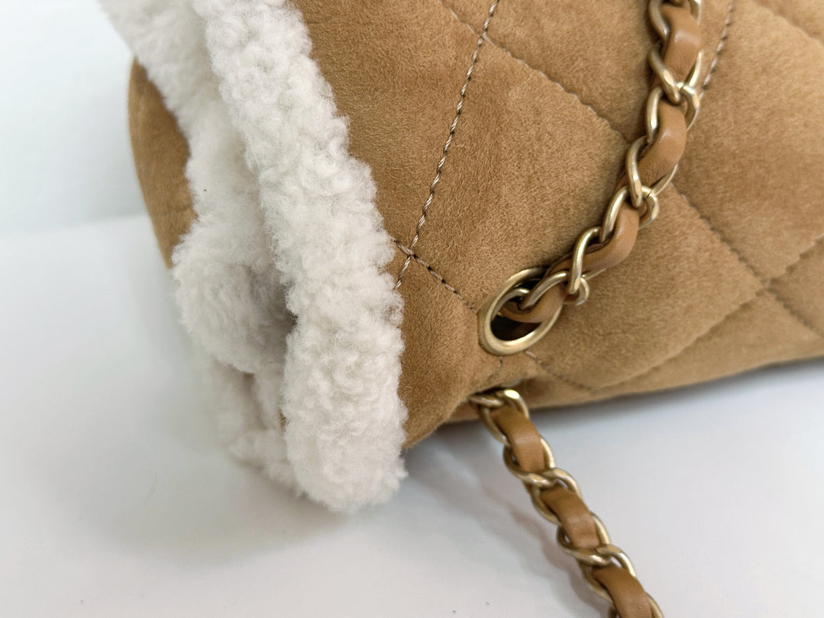 Chanel Medium Shearling Coco Neige Flap  holo card 264