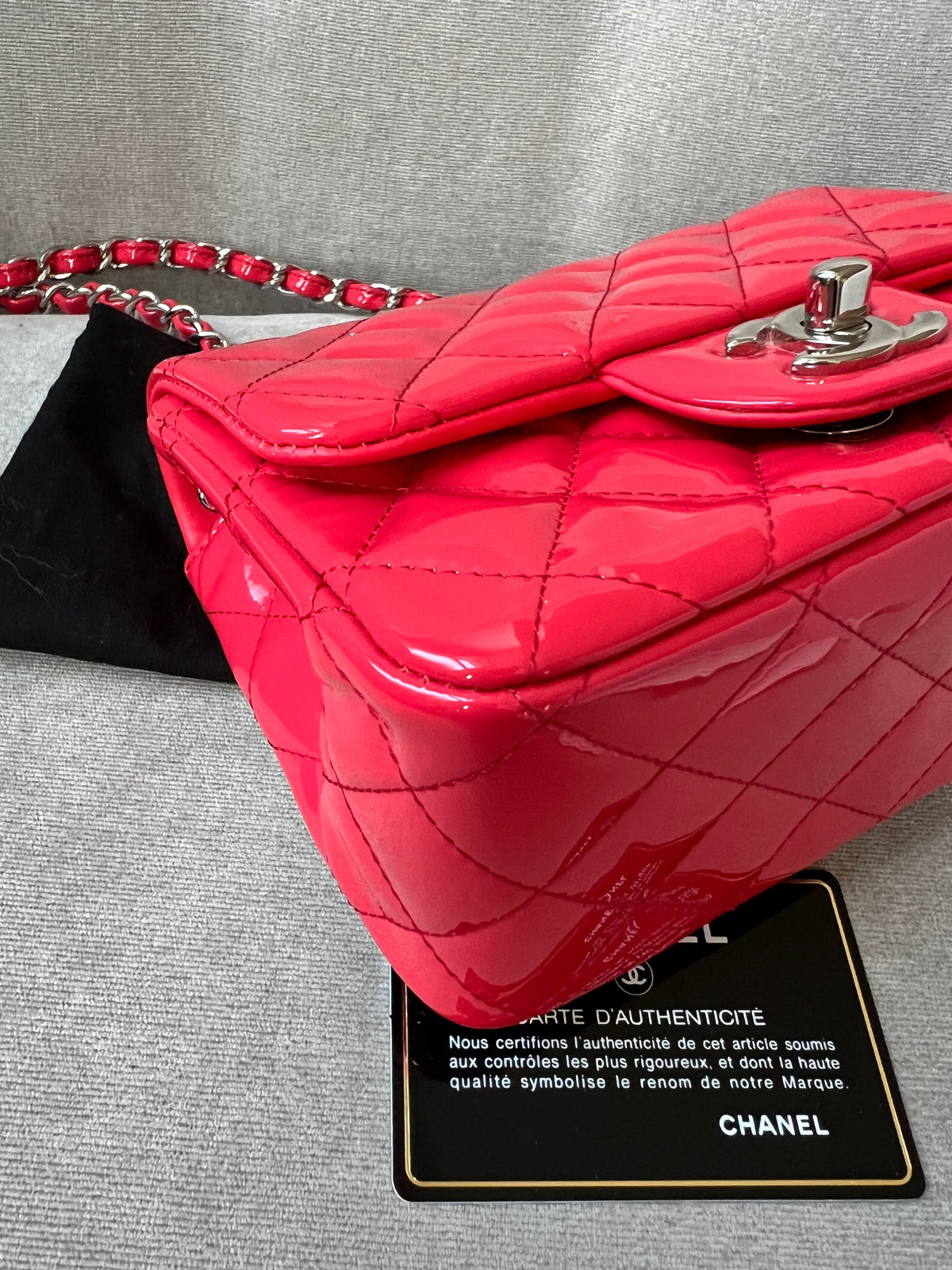 Chanel Square Mini Classic Flap in Pink Patent