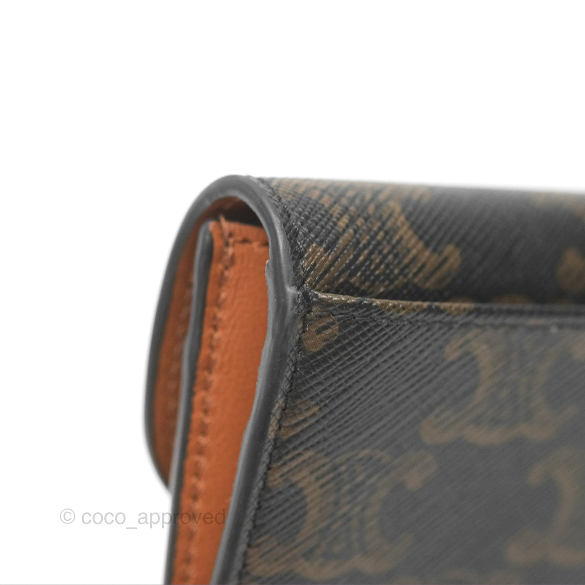 Celine Triomphe Flap Card Holder Triomphe Canvas Tan