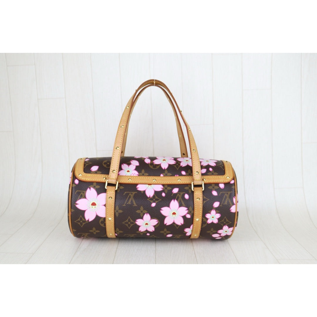 Rank AB ｜ LV Takashi Murakam Sakura Monogram Papillon 27 HandBag｜S25051202