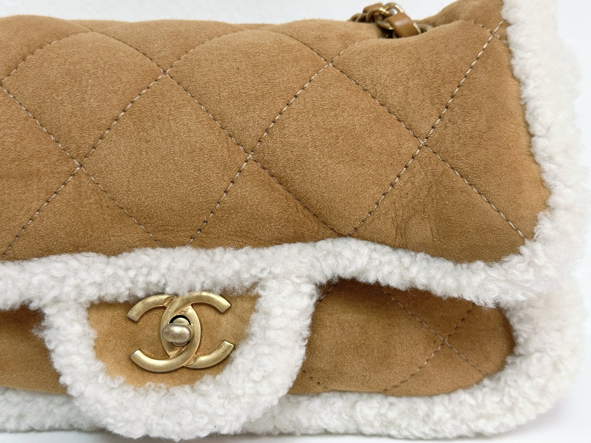 Chanel Medium Shearling Coco Neige Flap  holo card 264