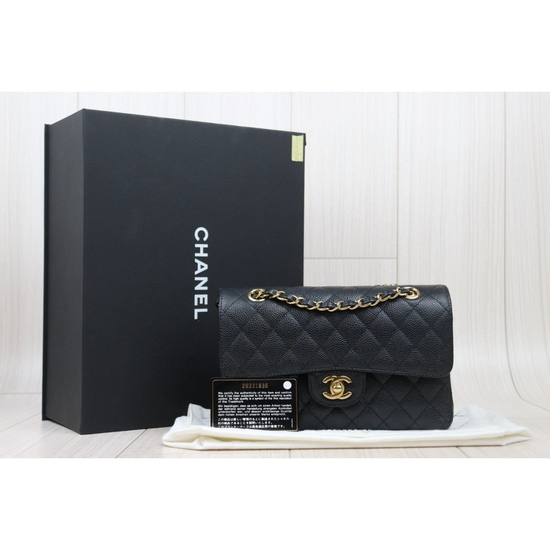 Excellent（Rank SA）｜ CHANEL Caviar Skin Matrasse Double Flap 23 Shoulder Bag Black Made In 2020 Year  ｜S25012703