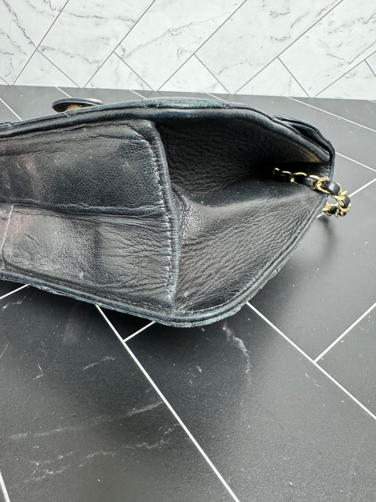 Chanel Vintage Black Quilted Single Flap Shoulder Bag