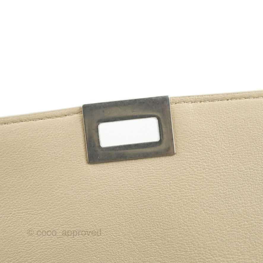 Celine Small Sleek Trapeze Beige Calfskin/Patent