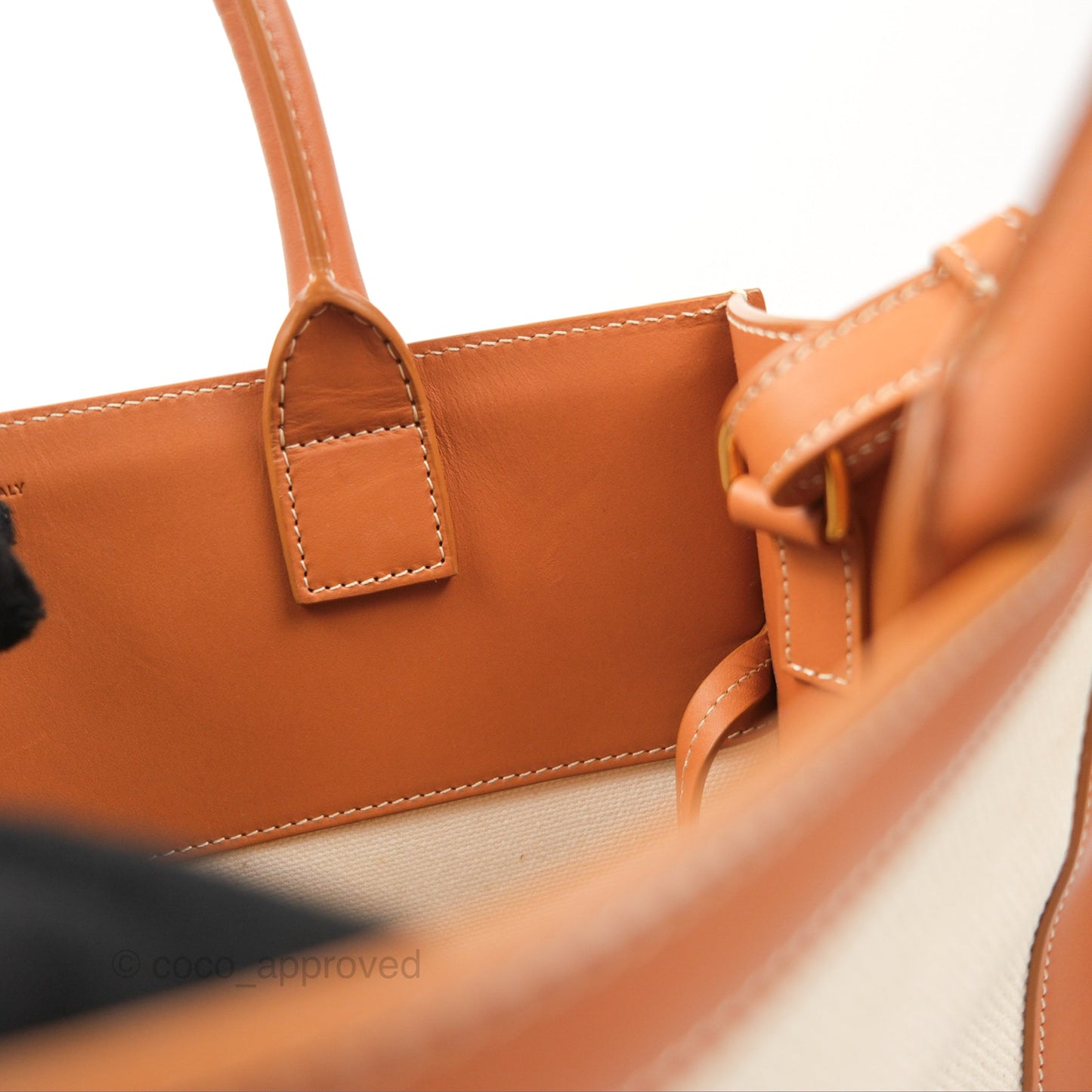 Celine Small Vertical Cabas Tote With Celine Print Natural/Tan