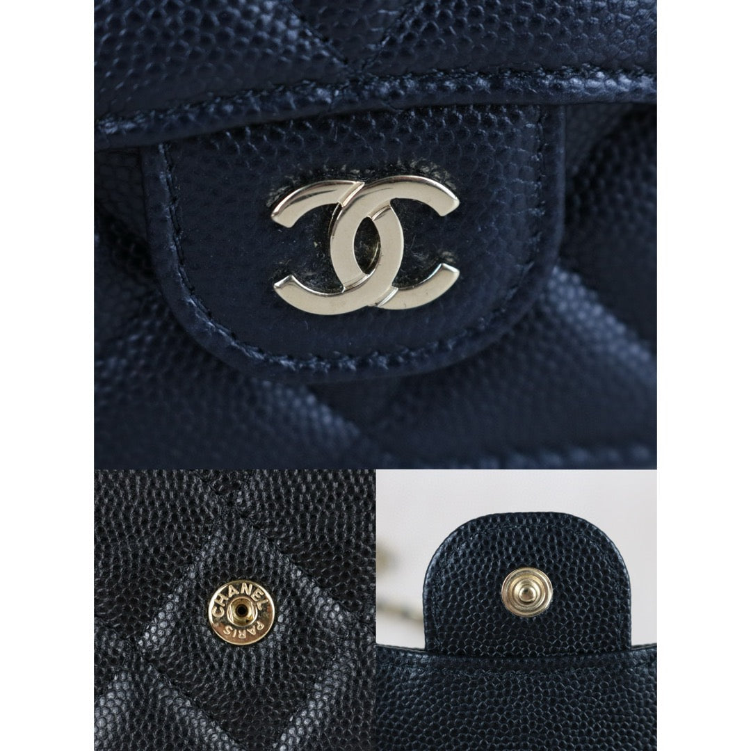 Excellent（Rank SA）｜ CHANEL Matelasse Caviar Skin Chain Mini WOC Black  Made in 2021-2022 Year ｜S25030701
