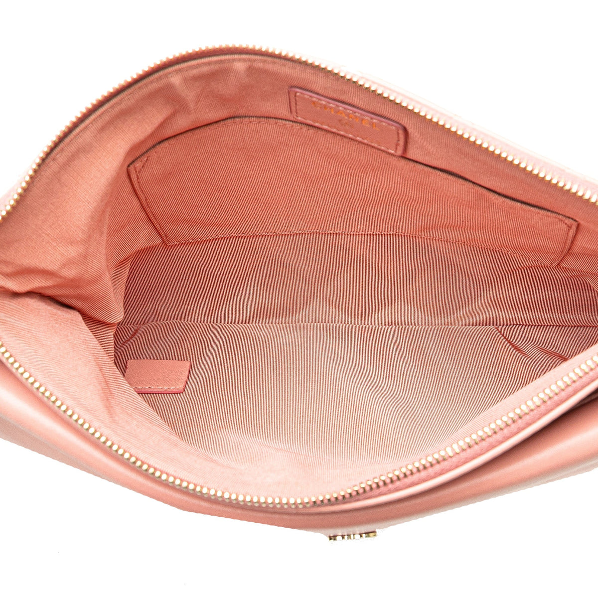 Pink Chanel Medium Quilted Lambskin Flap O Case Clutch