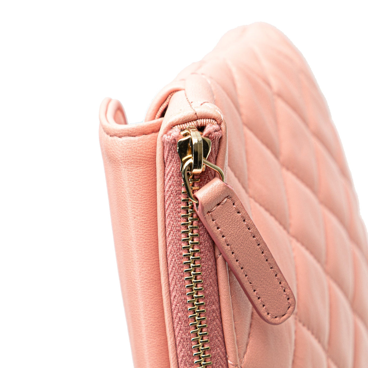 Pink Chanel Medium Quilted Lambskin Flap O Case Clutch