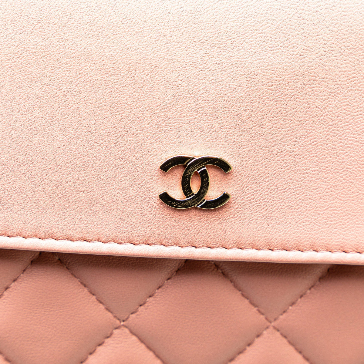 Pink Chanel Medium Quilted Lambskin Flap O Case Clutch