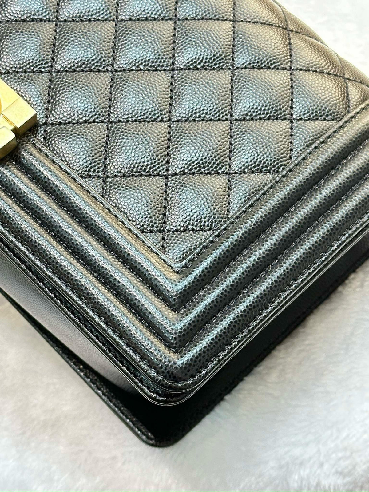 Chanel Medium Caviar Boy Bag Black GHW
