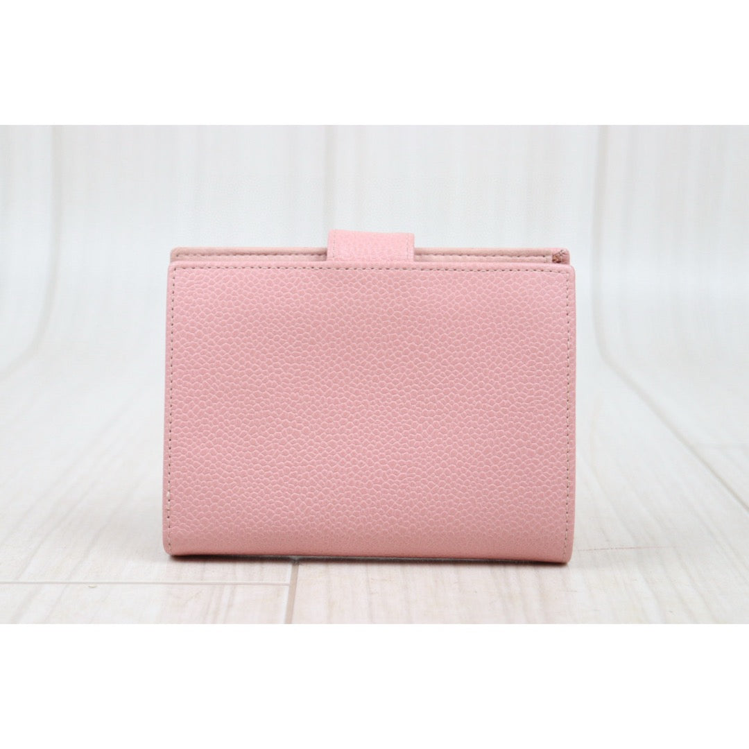 Good ( Rank AB)｜CHANEL Caviar Skin Calf Leather  Wallet Pink Made In 2003-2004 Year｜S25032620