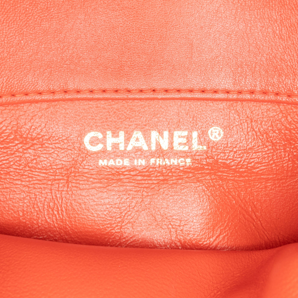 Red Chanel Quilted Lambskin Knock on Wood Satchel