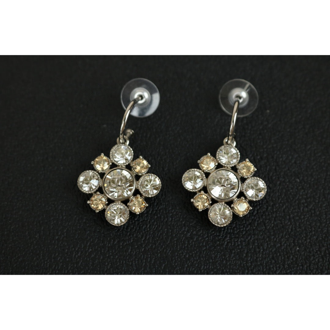 Very Good ( Rank A) ｜CHANEL COCO Mark Colorblock Rhinestone Earrings ｜F25012307
