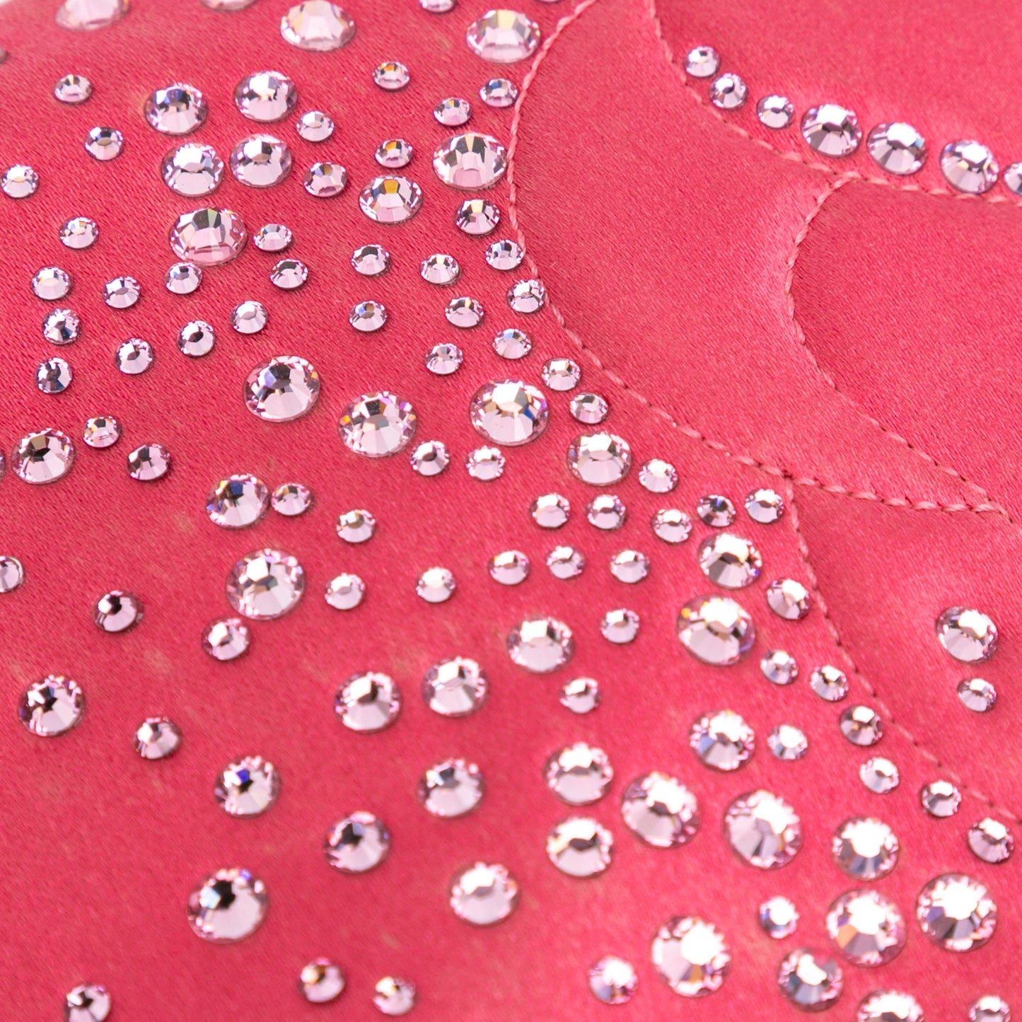 Pink Chanel Satin Diamante Camellia Clutch with Chain Shoulder Bag