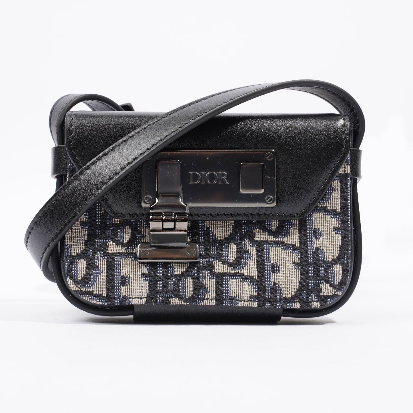 Christian Dior Nano Pouch Oblique / Black Canvas