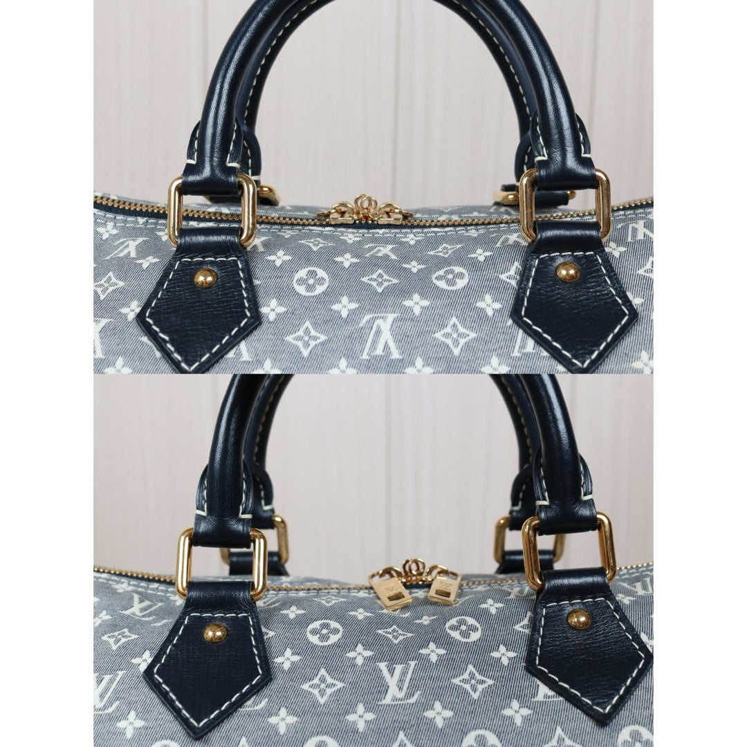 Very Good ( Rank A)｜ LV Denim Monogram Speedy 30 Hand Bag Shoulder Bag｜S24100703