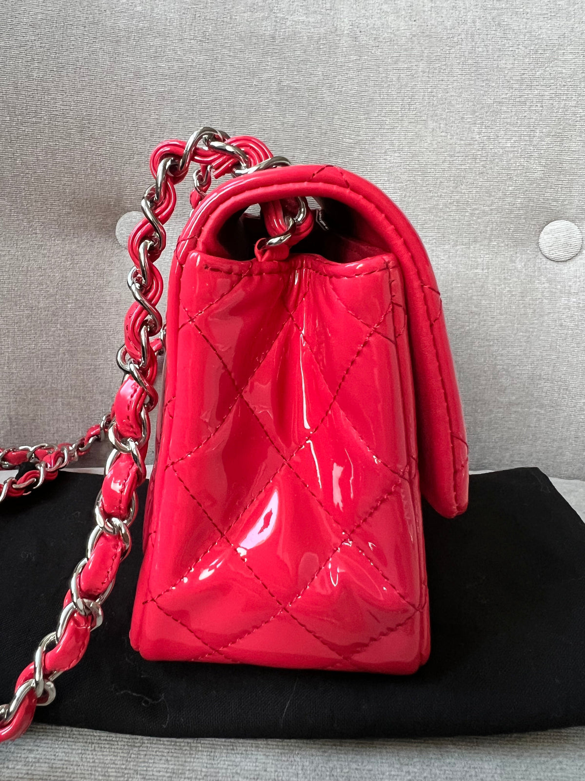 Chanel Square Mini Classic Flap in Pink Patent