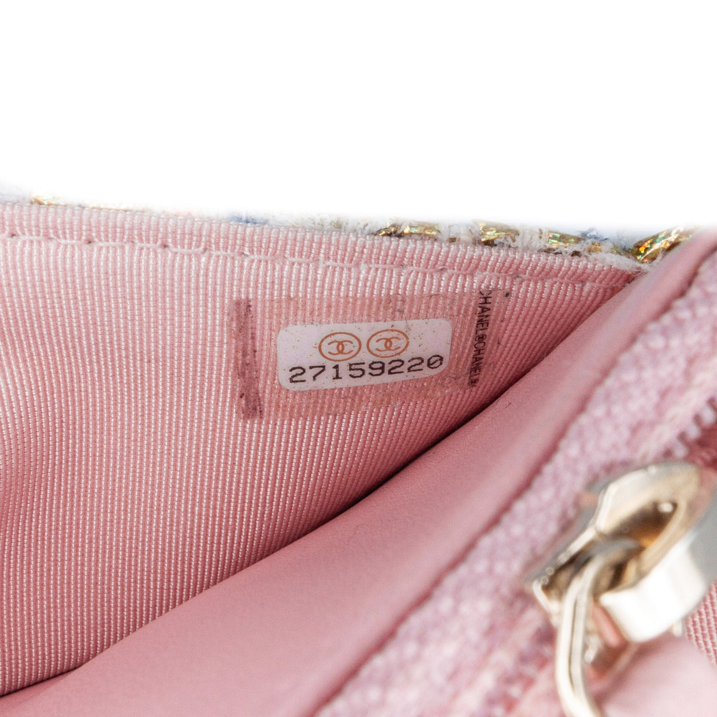 Multicolor Chanel Quilted Boucle Tweed Charm Wallet On Chain Crossbody Bag