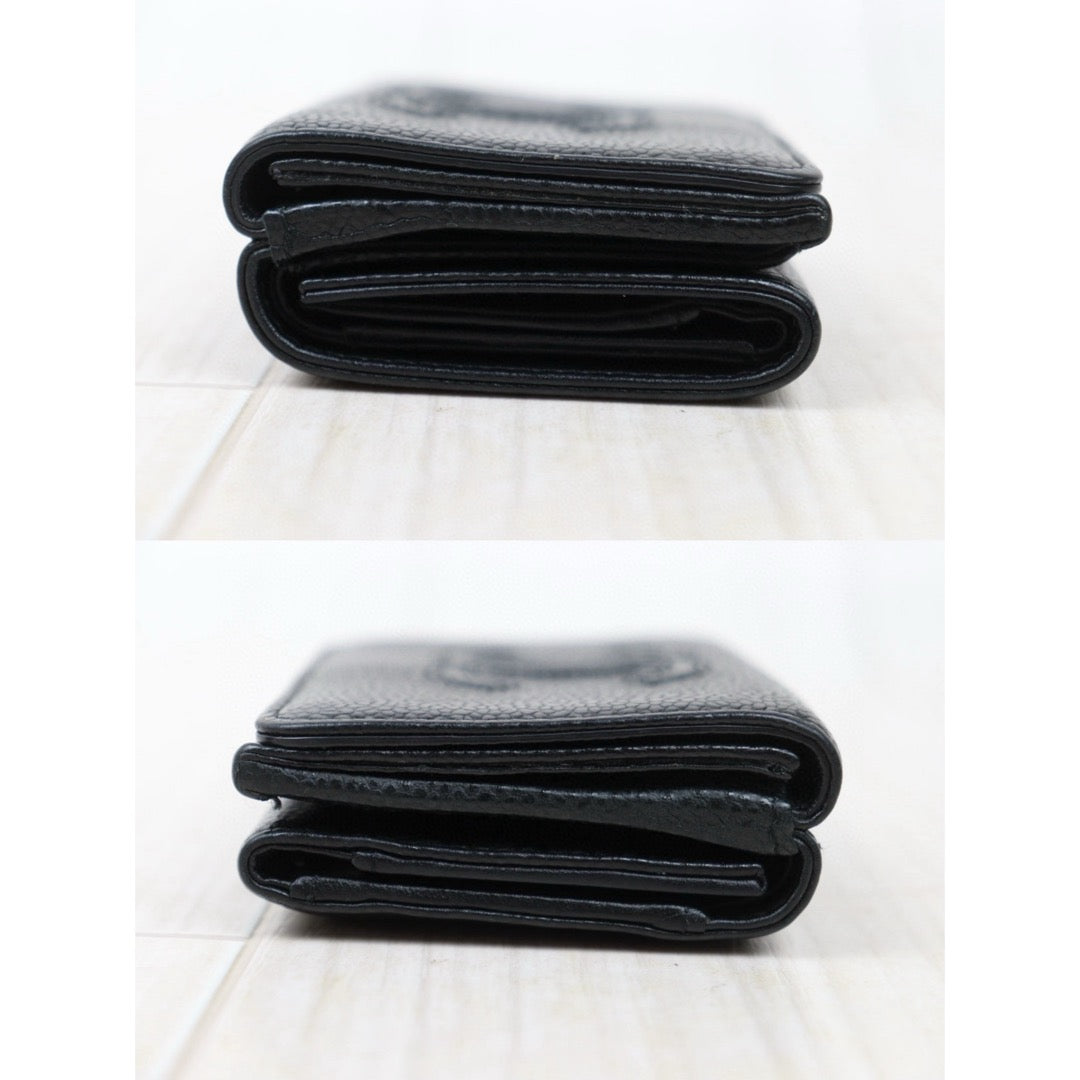 Very Good ( Rank A)｜CHANEL Caviar Skin Leather Calf Leather Wallet Black Made In 2019 Year｜VT25030132