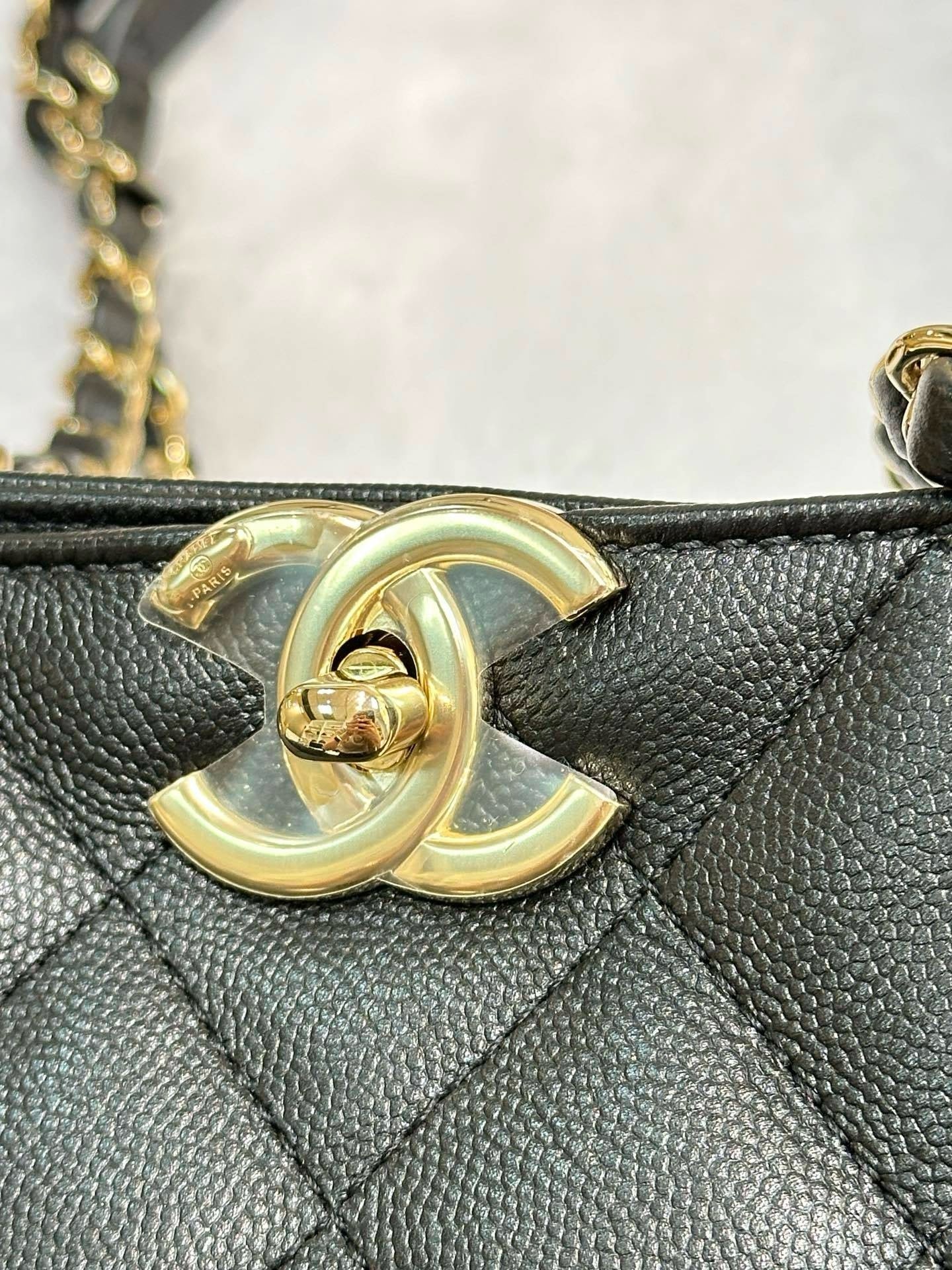 Chanel Medium Classic CC Shopping Tote Quilted Calfskin