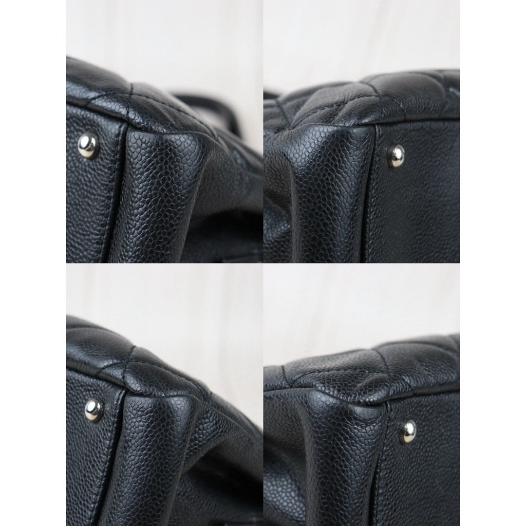 Good ( Rank AB) ｜ CHANEL Caviar Skin Leather Calf Leather Tote Bag Black Made In 2013～2014Year｜Y24082604
