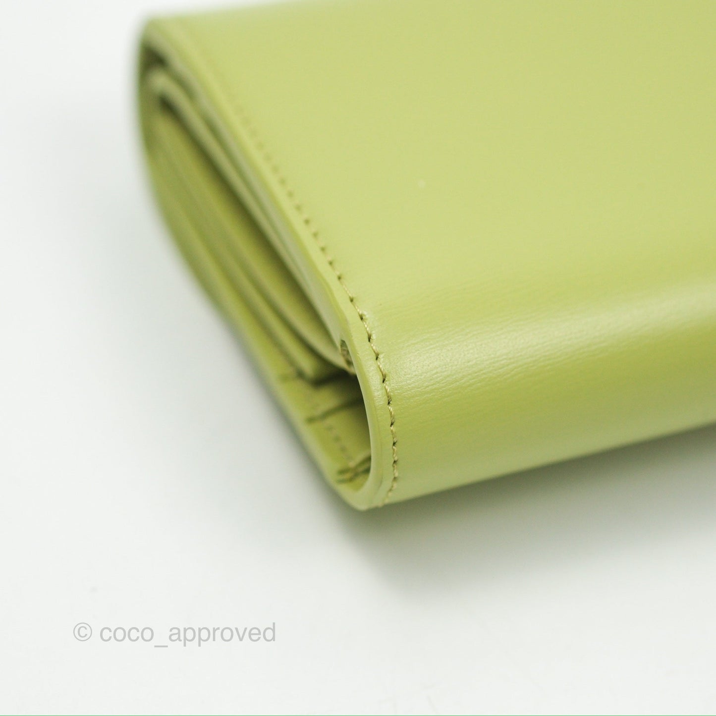 Celine Small Triomphe Flap Wallet Avocado Green Shiny Calfskin