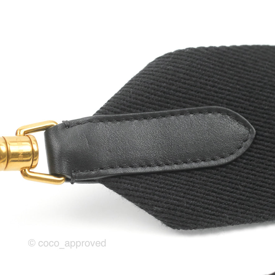 Celine Small Sangle Bucket Bag Black/Grey Textiles Gold Hardware