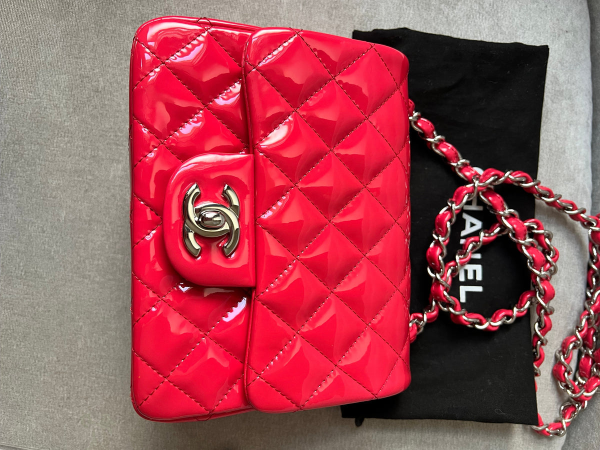 Chanel Square Mini Classic Flap in Pink Patent