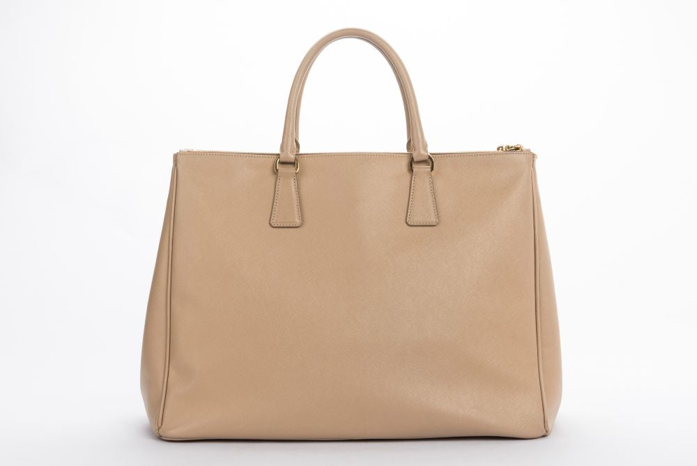Prada BN1802 Saffiano Lux Hand Bag, Sabbia Light Cafe Color, with Dust Cover