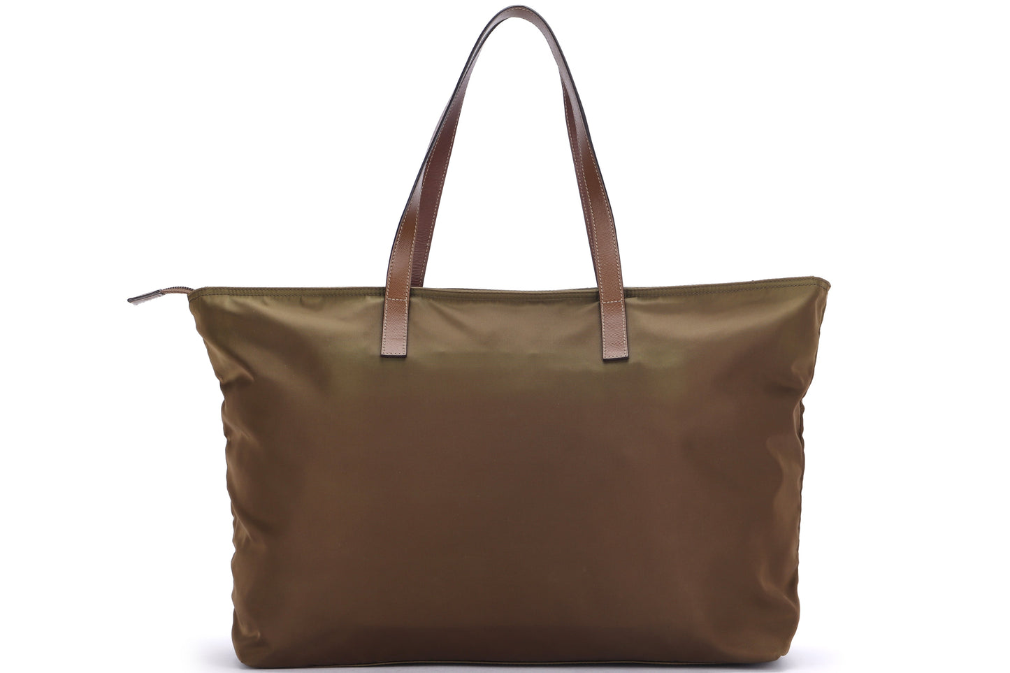 PRADA BR4338 BROWN NYLON TOTE BAG, WITH ZIPPER, CARD & DUST COVER