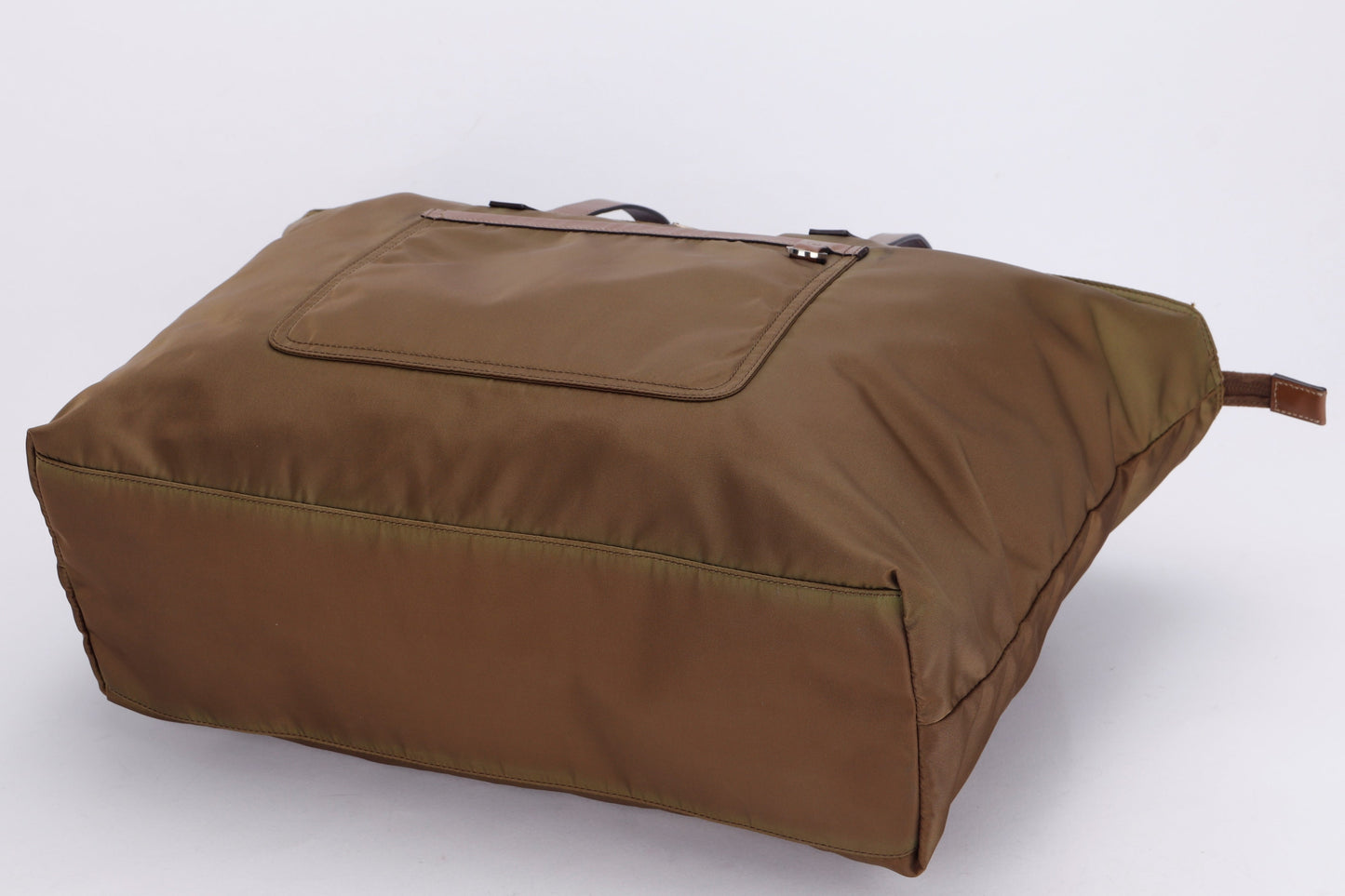 PRADA BR4338 BROWN NYLON TOTE BAG, WITH ZIPPER, CARD & DUST COVER