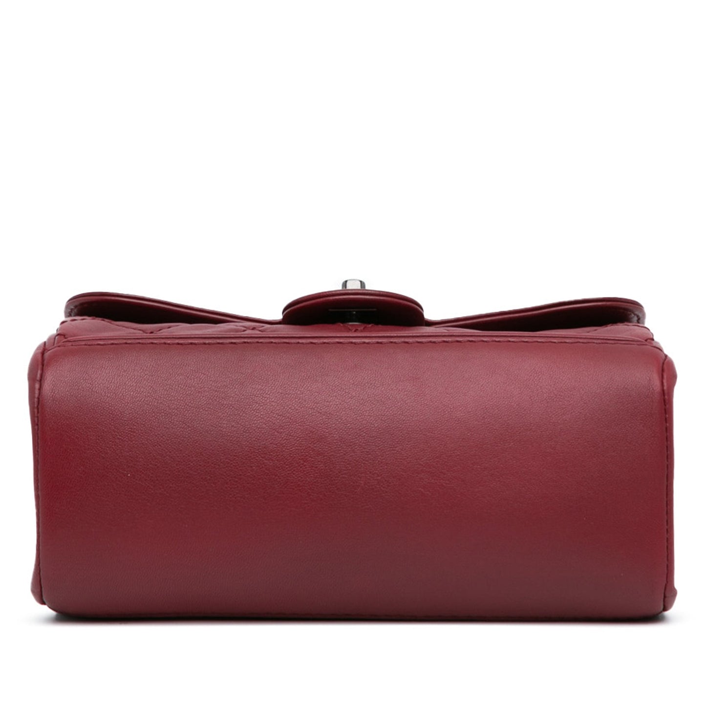 Red Chanel CC Quilted Lambskin Single Flap Shoulder Bag