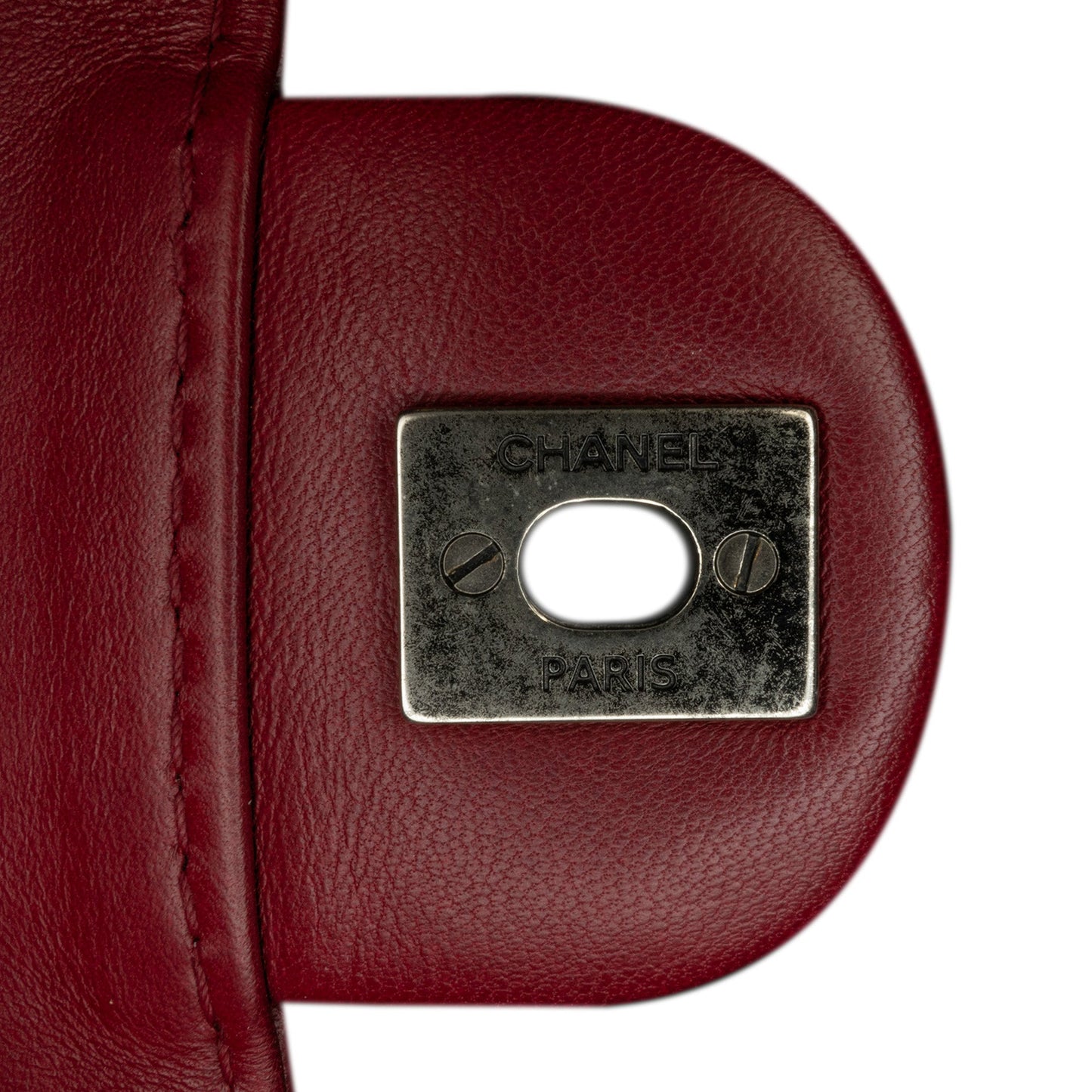 Red Chanel CC Quilted Lambskin Single Flap Shoulder Bag