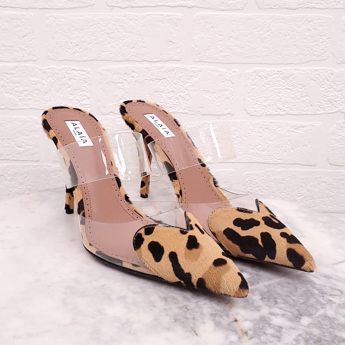ALAIA HEART LEOPARD HEELS - SIZE 41