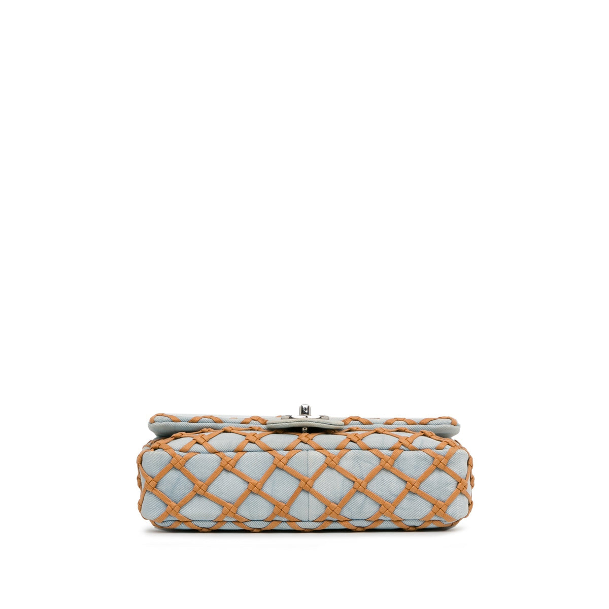 CHANEL Small Denim Canebiers Net Flap Blue