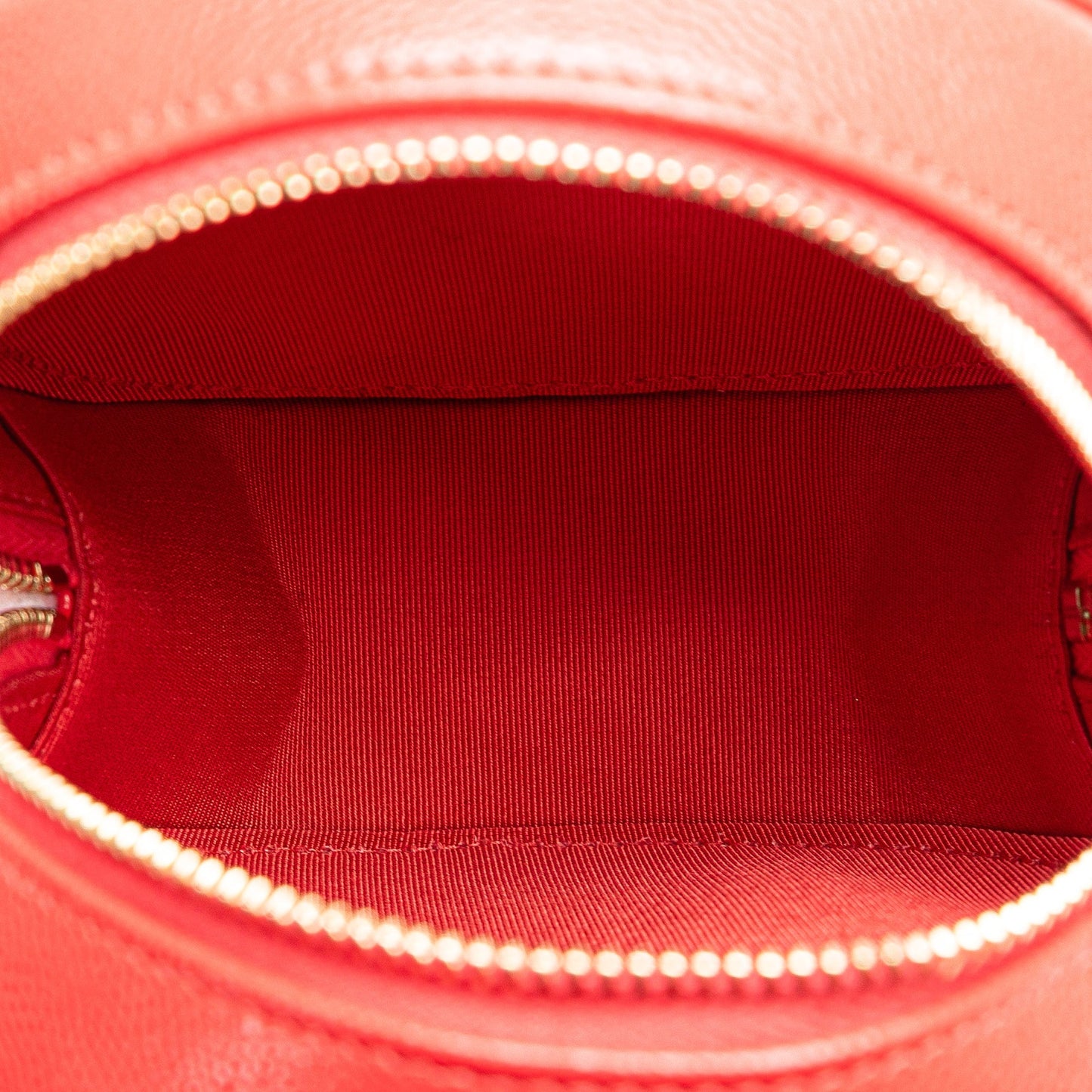 Red Chanel Quilted Caviar Round Clutch With Chain Crossbody Bag