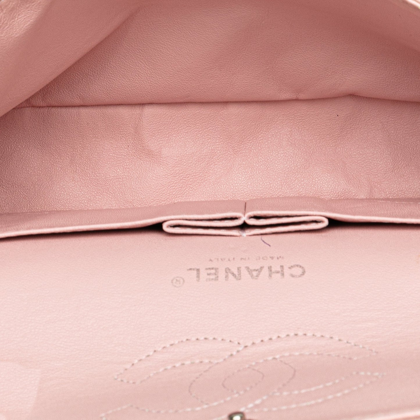 Pink Chanel Medium Classic Lambskin Double Flap Shoulder Bag