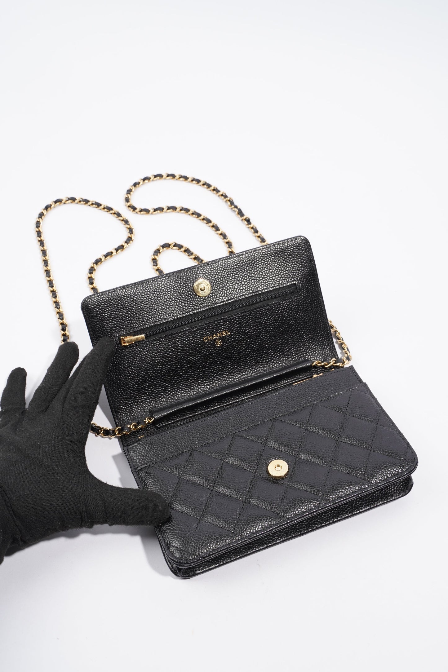 Chanel Wallet On Chain Black Caviar Leather