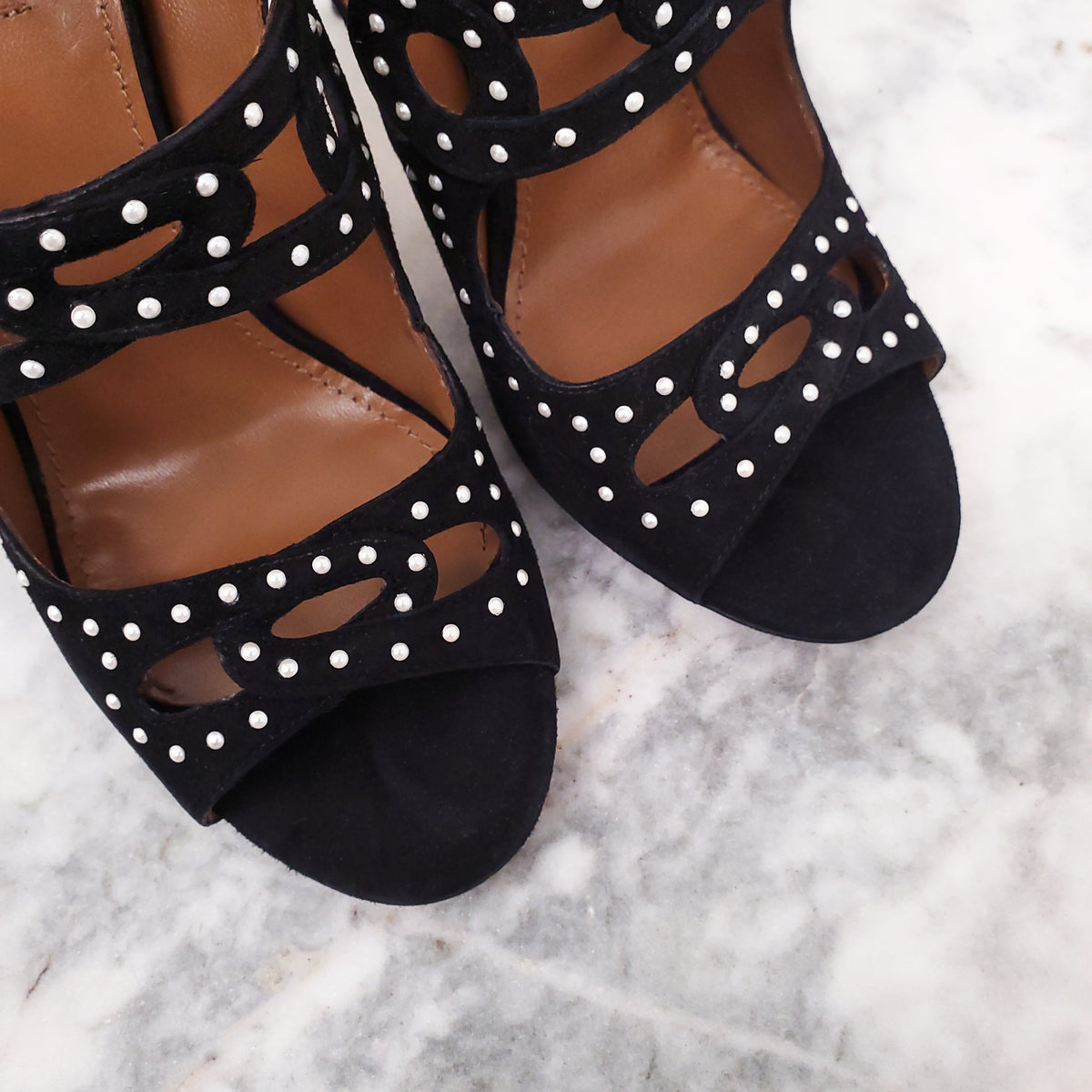 AQUAZZURA BAKU SUEDE BOOTIE - SIZE 38.5